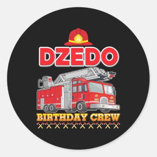 Dzedo Of The Birthday Crew Fire Truck Firefighter Classic Round Sticker