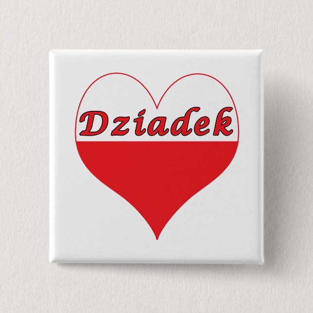 Dziadek Polish Heart Button (Front)