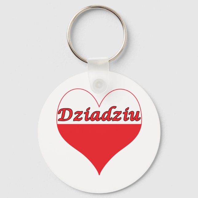 Dziadziu Polish Heart Keychain (Front)