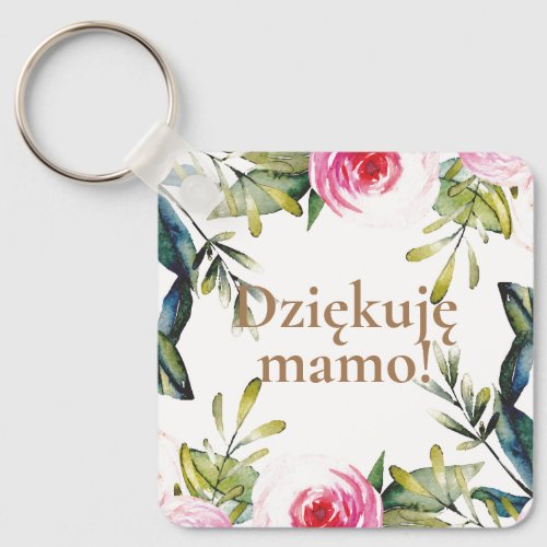 Dziękuję mamo Thank you mom in Polish Gift for mom Keychain