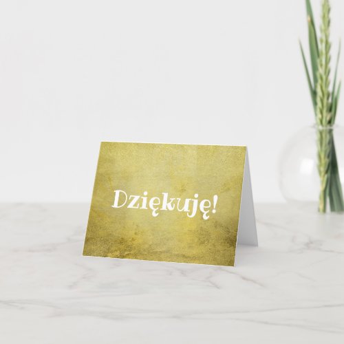 Dziękuję thank you in Polish elegant gold