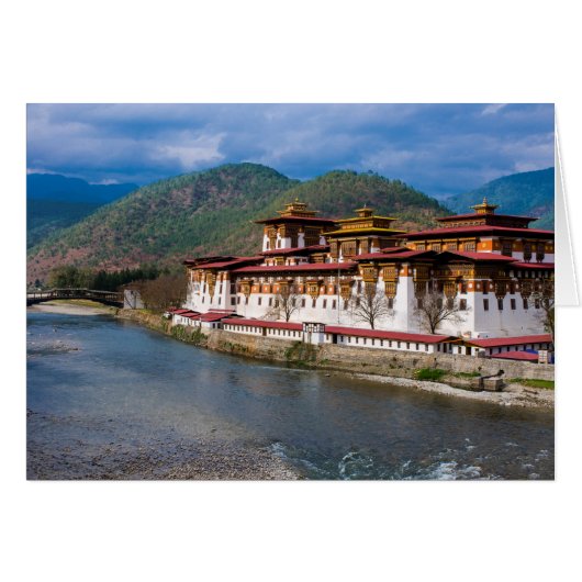 Dzong Building By River Cards (Front Horizontal)