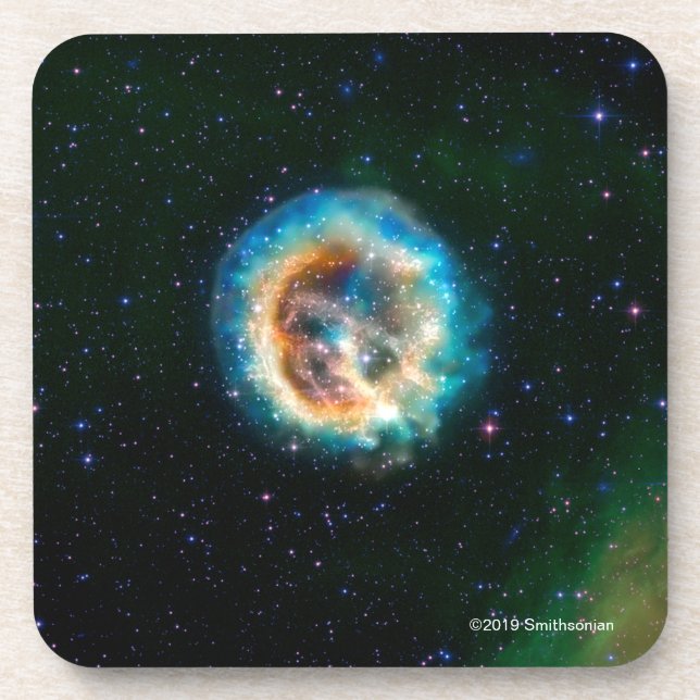 E0102, Adding a New Dimension to an Old Explosion Beverage Coaster (Front)