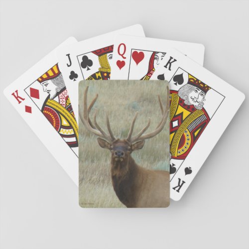 E10 Bull Elk in Velvet Head Shot Playing Cards
