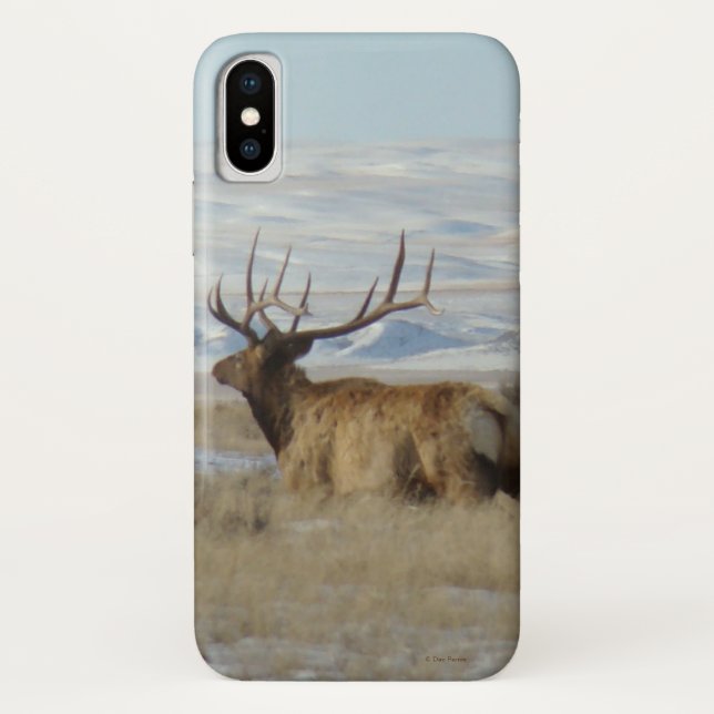 E22 Bull Elk and Snowy Hills Case-Mate iPhone Case (Back)