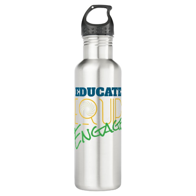 E3 - Educate Equip Engage Stainless Steel Water Bottle (Front)