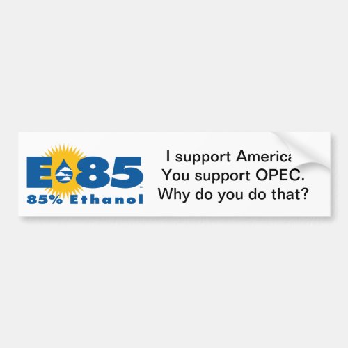 E85 Support America bumper sticker