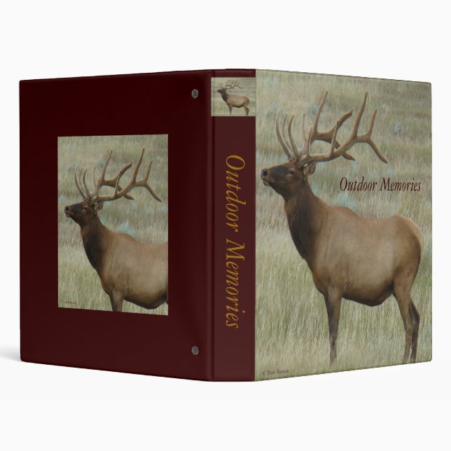 E8 Bull Elk in Velvet 3 Ring Binder (Background)