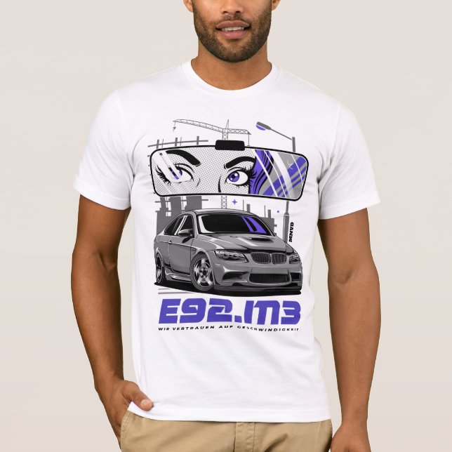 E92 M3 Sport Car Illustration T-Shirt (Front)