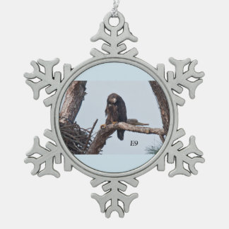 E9 snowflake pewter christmas ornament
