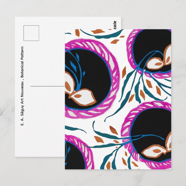  E. A. Séguy Art Nouveau , Botanical Pattern   Postcard (Front/Back)