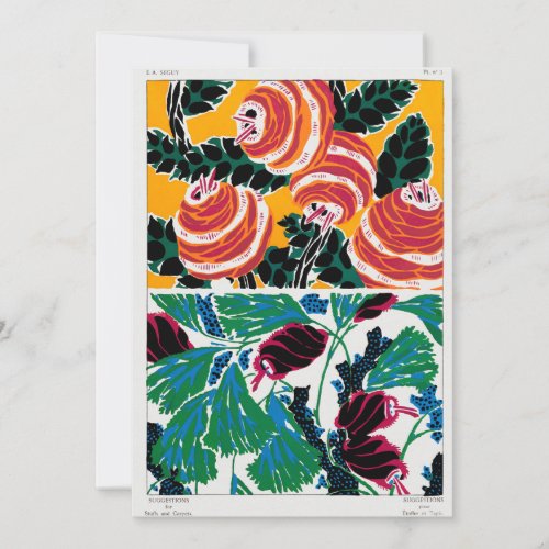 E A Sguy _ Art Nouveau Vintage floral patterns Thank You Card