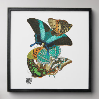 E.A. Séguy Vintage Butterflies Illustration Peel And Stick Photo Tile