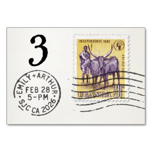 E&A Wedding Reception Table Card 3 Uganda