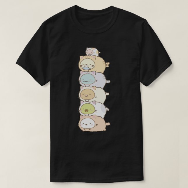 E:\AnhgocUpZZ\sumikko gurashi characters stacked . T-Shirt (Design Front)
