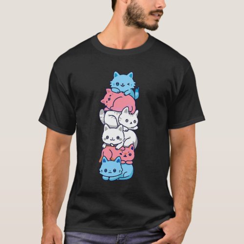EAnhgocUpZZTransgender Pride Cat LGBT Trans Fla T_Shirt