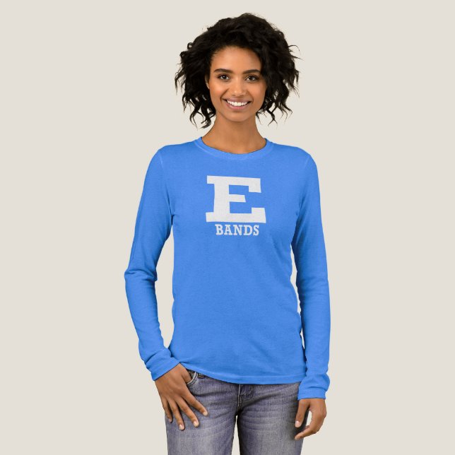 E-Bands Blue Bella+Canvas Close Fit Long Sleeve Tri-Blend Shirt (Full Front)