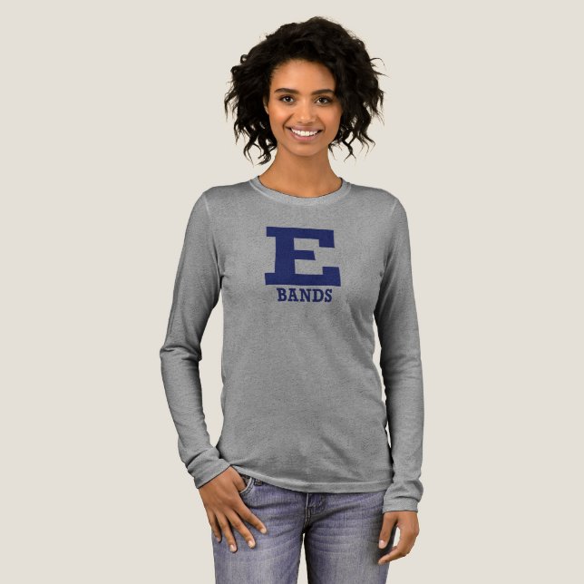 E-Bands Gray Bella+Canvas Close Fit Long Sleeve  Tri-Blend Shirt (Full Front)