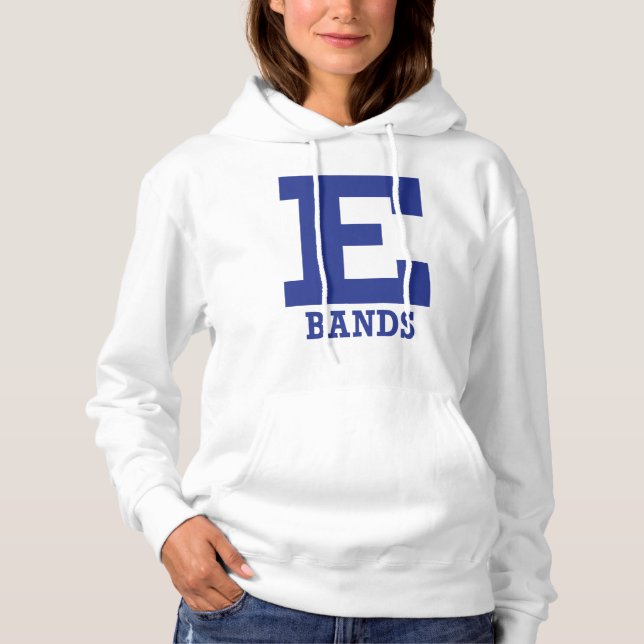 E-Bands Mens/Womens White Hoodie (Front)