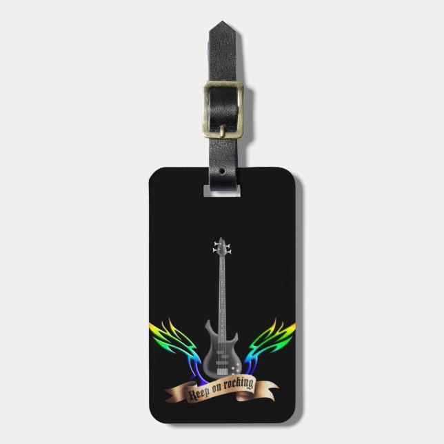 E-Bass guitar wings Luggage Tag (Front Vertical)