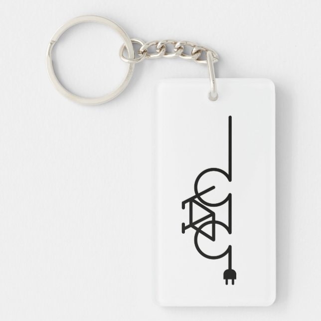 E bicycle charging point loader symbol. Acculader Keychain (Front)