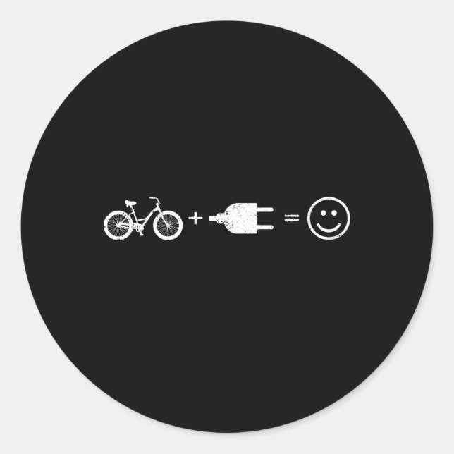 E-Bike Bicycle Electronic Electric Cycling Classic Round Sticker (Front)