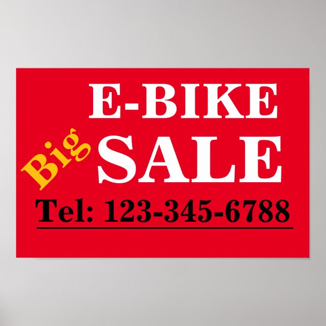 E-BIKE Big SALE SIGN for Showroom windows Poster (Front)