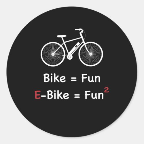 E_Bike Bike Fun Bicycle Pedelec Electric Classic Round Sticker