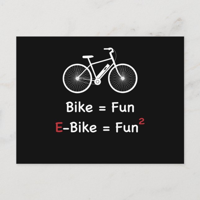 E-Bike Bike Fun Bicycle Pedelec Electric Postcard (Front)