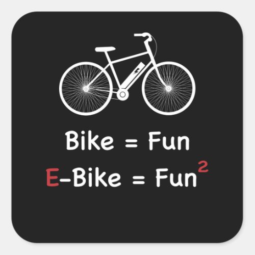 E_Bike Bike Fun Bicycle Pedelec Electric Square Sticker