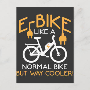 E-Bike Cycling Way Cooler Bike Funny Electric Bike Postcard