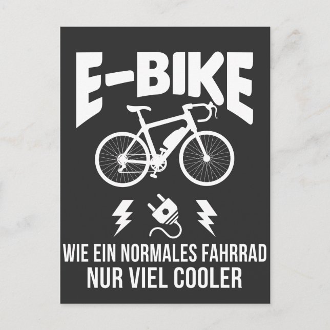 E-Bike Electric Bicycle Spell for cyclists Postcard (Front)