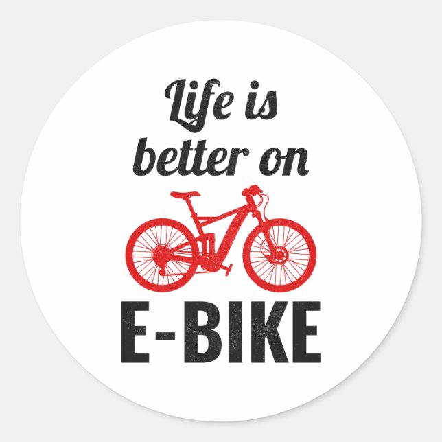 E-Bike Electric Bike E-Cyclist Bicycling Bicycle Classic Round Sticker (Front)