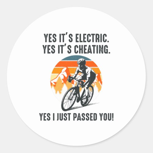 E_Bike Electric Bike E_Cyclist Bicycling Bicycle Classic Round Sticker