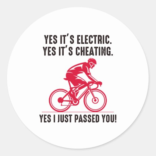 E_Bike Electric Bike E_Cyclist Bicycling Bicycle Classic Round Sticker