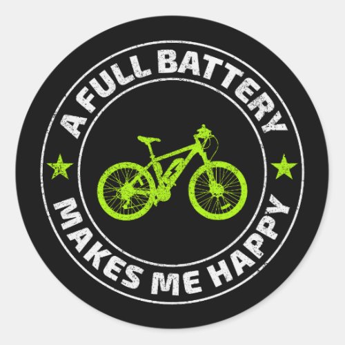 E_Bike Electric_Bike E_Cyclist Bicycling  Classic Round Sticker