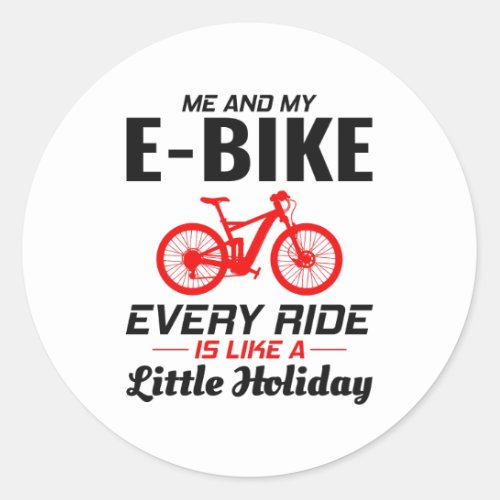 E_Bike Electric_Bike E_Cyclist Bicycling  Classic Round Sticker