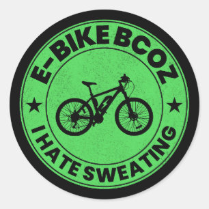 E-Bike Electric Bike E-Cyclist Bicycling Cyclist Classic Round Sticker