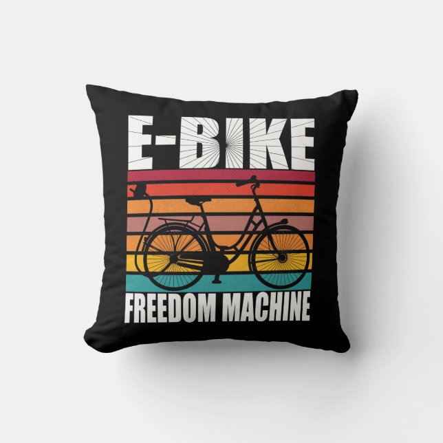 E-Bike Freedom Machine Throw Pillow (Front)