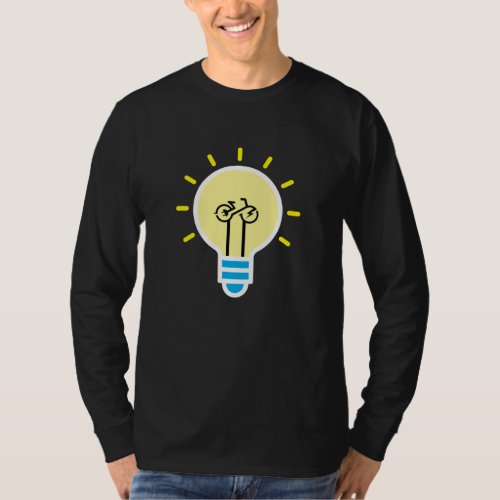 E Bike Light Bulb Bicycle T_Shirt