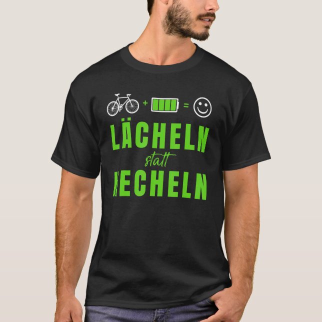 E Bike, Smile Instead Of Panting  Ebike Saying Bic T-Shirt (Front)