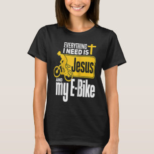 E Biker Jesus Jesus and E Biking Religious EBiker T-Shirt