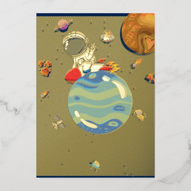 e-book cosmique Sticker Foil Invitation (Front)