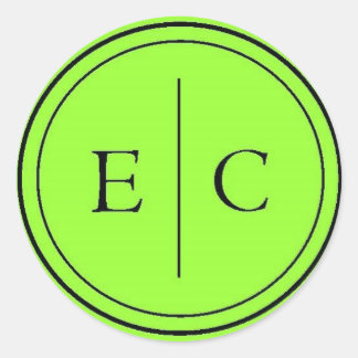 E/C Monogram Lime Green Sticker