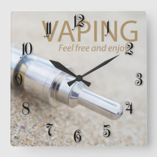 E-cig and vaping square wall clock