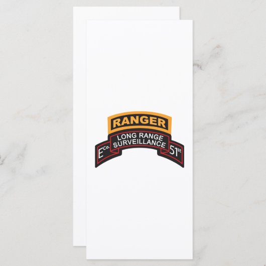 E Co 51st Infantry LRS Scroll, Ranger Tab (Front/Back)