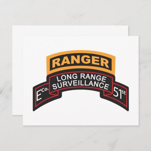E Co 51st Infantry LRS Scroll, Ranger Tab (Front/Back)