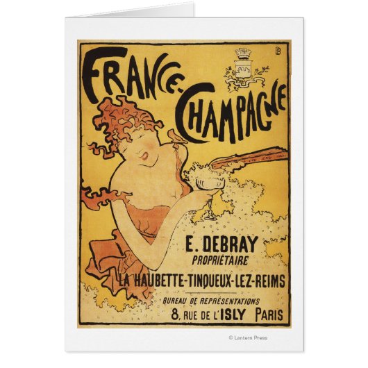 E. Debray Champagne Advertisement Poster Cards (Front)