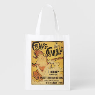E. Debray Champagne Advertisement Poster Grocery Bag