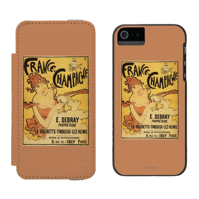 E. Debray Champagne Advertisement Poster Incipio iPhone Wallet Case (Side by Side)